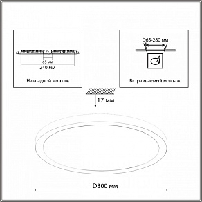 Встраиваемый светильник Sonex NEBULA WHITE 7790/24L