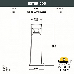 Наземный низкий светильник Fumagalli Ester DS1.563.000.WXD1L