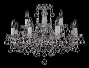 Подвесная люстра Bohemia Ivele Crystal 1402 1402/8_4/195/Ni/Balls