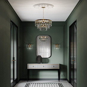 Подвесная люстра Eurosvet Elegante 10130/8 золото/прозрачный хрусталь Strotskis