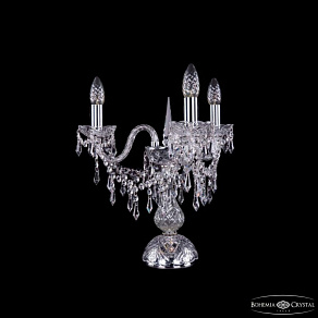 Настольная лампа декоративная Bohemia Ivele Crystal 1403 1403L/3/141-39 Ni