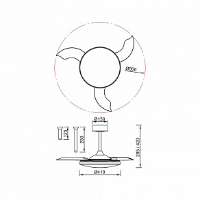 Светильник с вентилятором Mantra SLIM FAN 9009