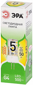 Лампа светодиодная Эра Green Line G4 5Вт 3000K LED G4-JC-5W-830-12V GL