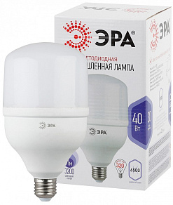 Лампа светодиодная Эра Стандарт E27 40Вт 6500K LED POWER T120-40W-6500-E27