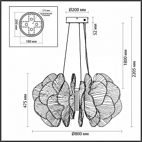 Подвесной светильник Odeon Light Siama 5089/115L