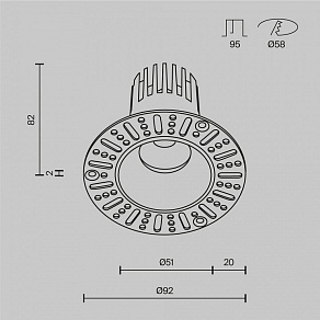 Встраиваемый светильник Maytoni  DL124-10W-2.7K-TRS-W