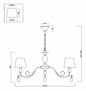 Подвесная люстра Freya Peta FR2004PL-08BZ