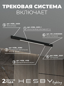 Комплект трековый Hesby Lighting ElDeko HSBL_kompl_E001_NI1B4K