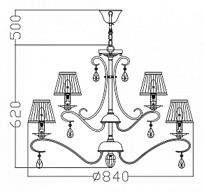 Подвесная люстра Maytoni Brionia ARM172-12-G