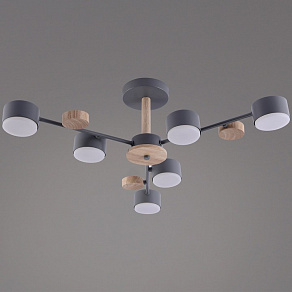 Люстра на штанге Reluce  03758-0.3-06 GREY+WOOD GX53