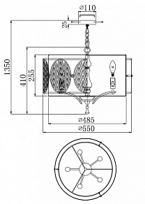 Подвесной светильник Maytoni Leaf H425-PL-05-G