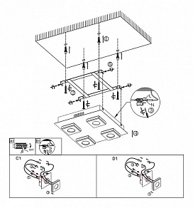 Потолочная люстра Globo Cayman 49208-4