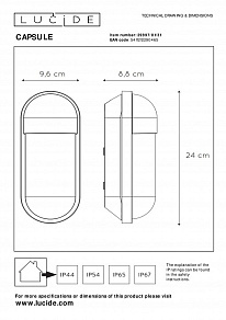 Накладной светильник Lucide Capsule 29897/01/31