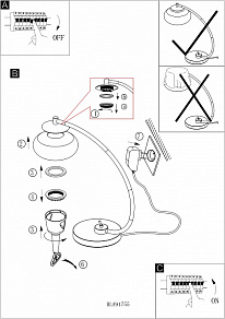 Настольная лампа декоративная Eglo Aleandro 91755
