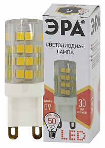 Лампа светодиодная Эра Стандарт G9 5Вт 2700K LED JCD-5W-CER-827-G9