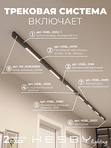 Комплект трековый Hesby Lighting ElDeko HSBL_kompl_E001_NI4B4K