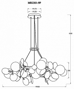 Подвесная люстра MyFar Flavia MR2301-9P