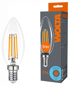Лампа светодиодная Wolta  E14 9Вт 6500K WF-C35-9W6KE14