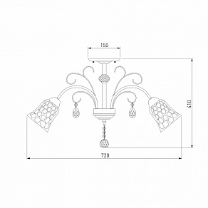 Люстра на штанге Eurosvet Norene 30157/8 античная бронза