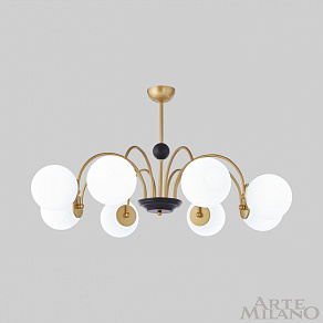 Люстра на штанге Arte Milano AM-Napoli 312066/D940/8 BS/BK