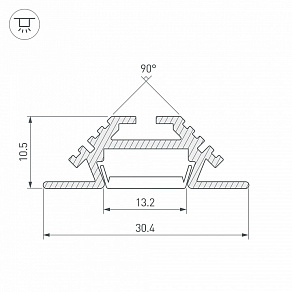 Профиль встраиваемый угловой внутренний Arlight PHS-V-2000 ANOD 013212