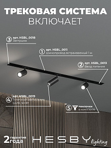 Комплект трековый Hesby Lighting Skylite №3 HSBL_kompl_S003_VI1B3K