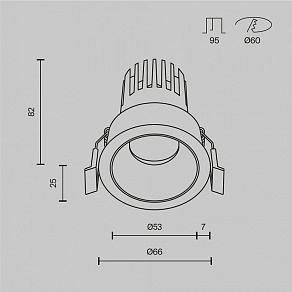 Встраиваемый светильник Maytoni  DL115-10W-3K-B