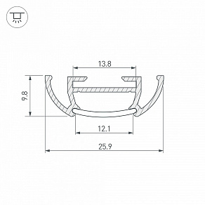Профиль накладной Arlight TS-A-2000 (CT) ANOD 016943