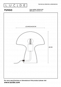 Настольная лампа декоративная Lucide Fungo 10514/01/65