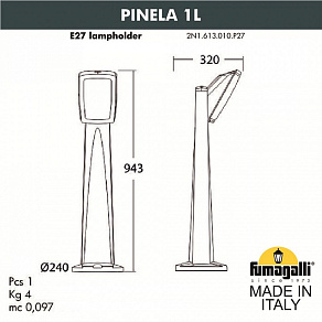 Наземный низкий светильник Fumagalli Germana 2N1.613.010.AYF1R