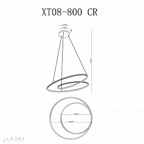 Подвесной светильник iLedex Axis XT08-D800 CR