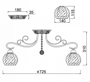 Потолочная люстра Freya Nella FR2662-PL-08-BZ
