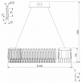Подвесной светильник Eurosvet Iride 101007 LED хром