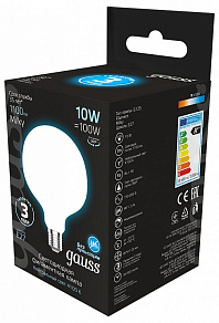 Лампа светодиодная Gauss Filament E27 10Вт 4100K 187202210