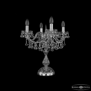 Настольная лампа декоративная Bohemia Ivele Crystal 1409 1409L/4/141-47 Ni
