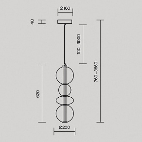 Подвесной светильник Maytoni Futuro MOD307PL-L36BS3K