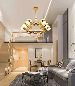 Люстра на штанге LUMINA DECO Optimus LDP 6038-9 GD