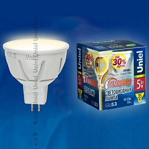 Лампа светодиодная Uniel ALP01WH GU5.3 5Вт 3000K 08699