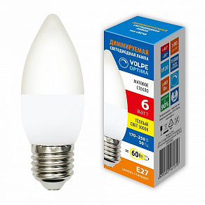 Лампа светодиодная Volpe OPTIMA DIM E27 6Вт 3000K UL-00009221
