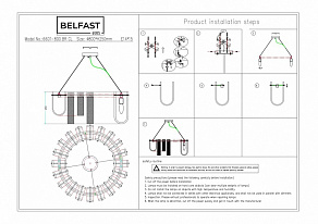 Подвесная люстра Belfast Severn 6601-800 BR CL