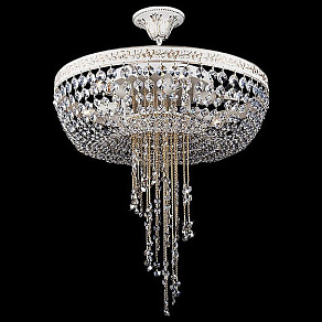 Люстра на штанге Eurosvet 3647 3647/6 белый с золотом/прозрачный хрусталь  Strotskis