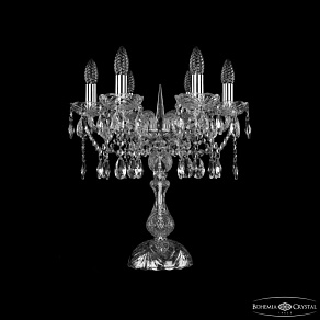 Настольная лампа декоративная Bohemia Ivele Crystal 1413 1413L/6/141-47 Ni