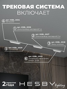 Комплект трековый Hesby Lighting Skylite №1 HSBL_kompl_S001_NI3W3K_01