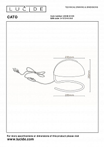 Настольная лампа декоративная Lucide Cato 46516/01/35