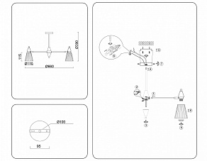 Люстра на штанге Ambrella Light LH LH58114