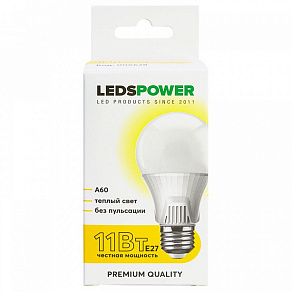 Лампа светодиодная LEDS POWER A60 E27 11Вт 3000K 006628