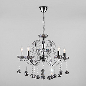 Подвесная люстра Eurosvet Brezza 10107/5 хром/дымчатый хрусталь Strotskis