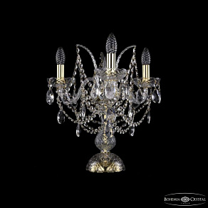 Настольная лампа декоративная Bohemia Ivele Crystal 1411 1411L/3/141-39 G