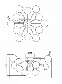 Потолочная люстра Freya Alexis FR5120CL-12G
