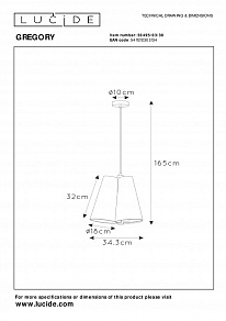 Подвесной светильник Lucide Gregory 30495/03/38